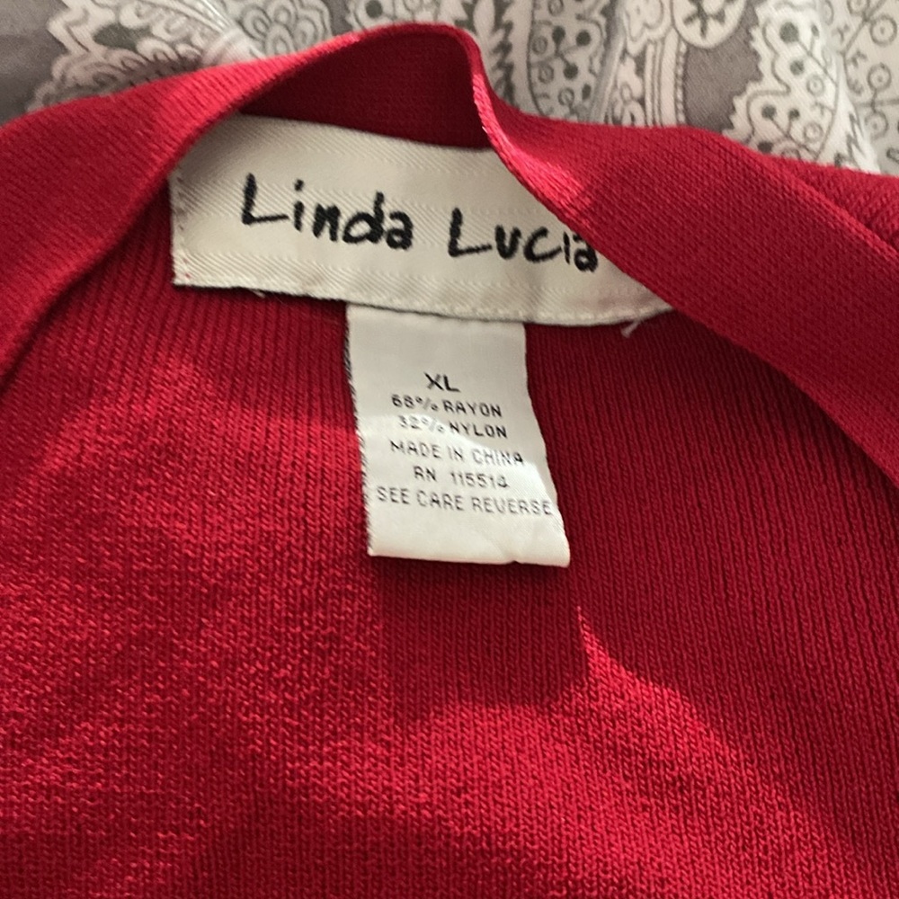 Linda Lucia Red Shell With Matching Cardigan And … - image 3